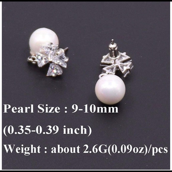 Crystal Pear Diamond Stud Earrings - Picture 4 of 4
